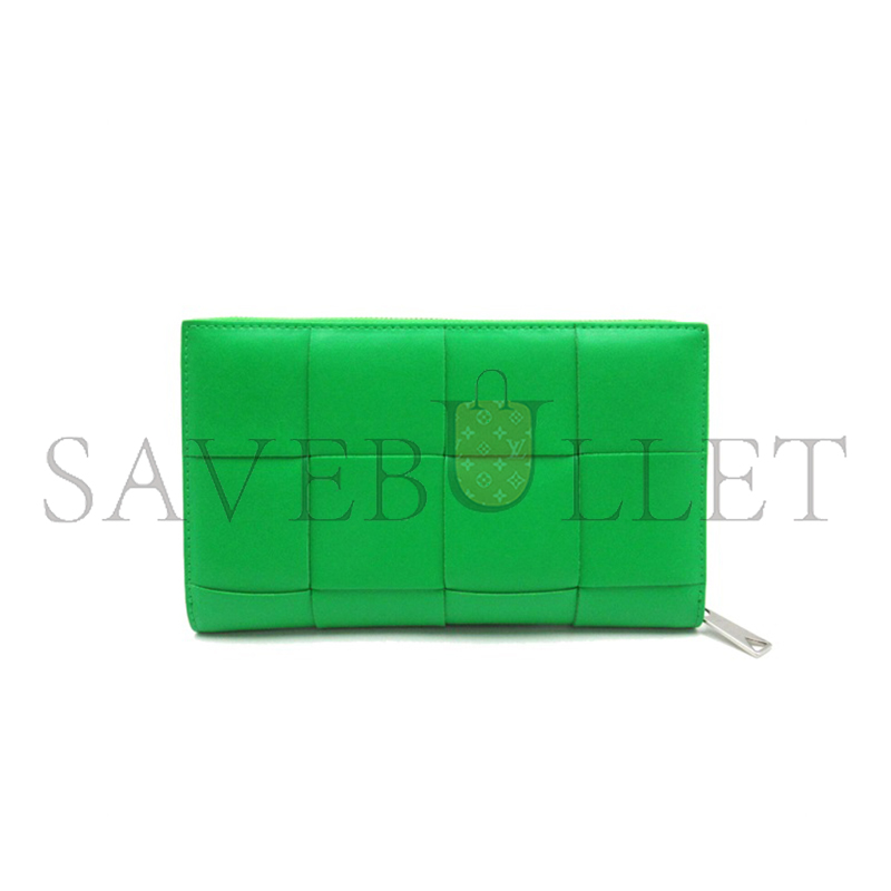 BOTTEGA VENETA CASSETTE ZIP AROUND WALLET 814649 (19*11.4*2cm)